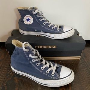 Navy Blue Unisex High Top Converse